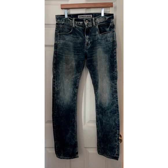 Express Rocco Denim Jeans Distressed Slim Pant - Picture 2 of 9
